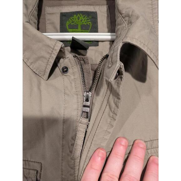 Timberland Lightweight Utility Jacket Tan Mens Medium 100% Cotton Polyester - Picture 7 of 12